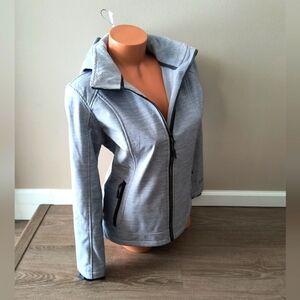 Light Blue Utility Jacket with Fitted Style and Stand-Up Collar
